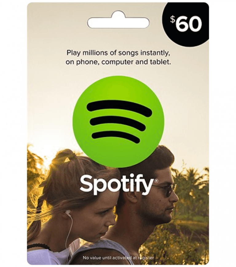 Carte Spotify 60 USD (6mois)