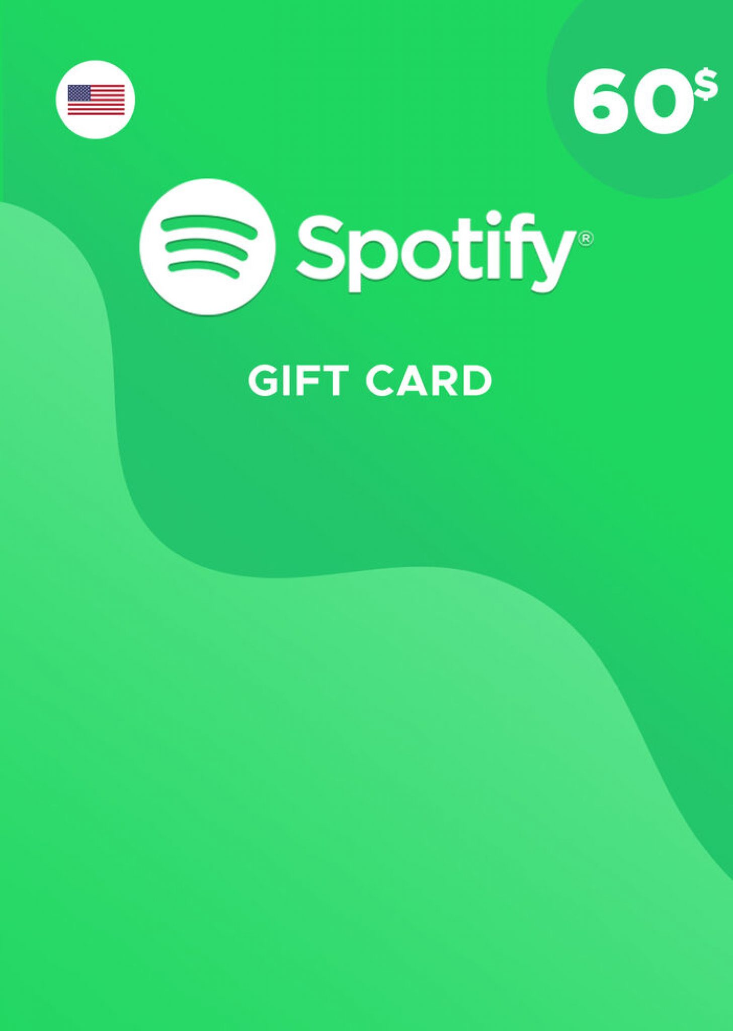 Spotify Gift Card 60 USD (USA) Zone Play